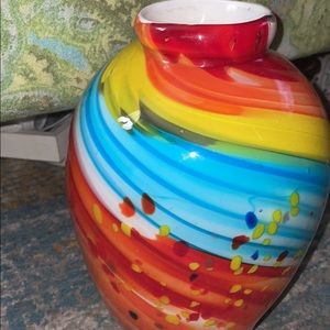 Glass blown large vase